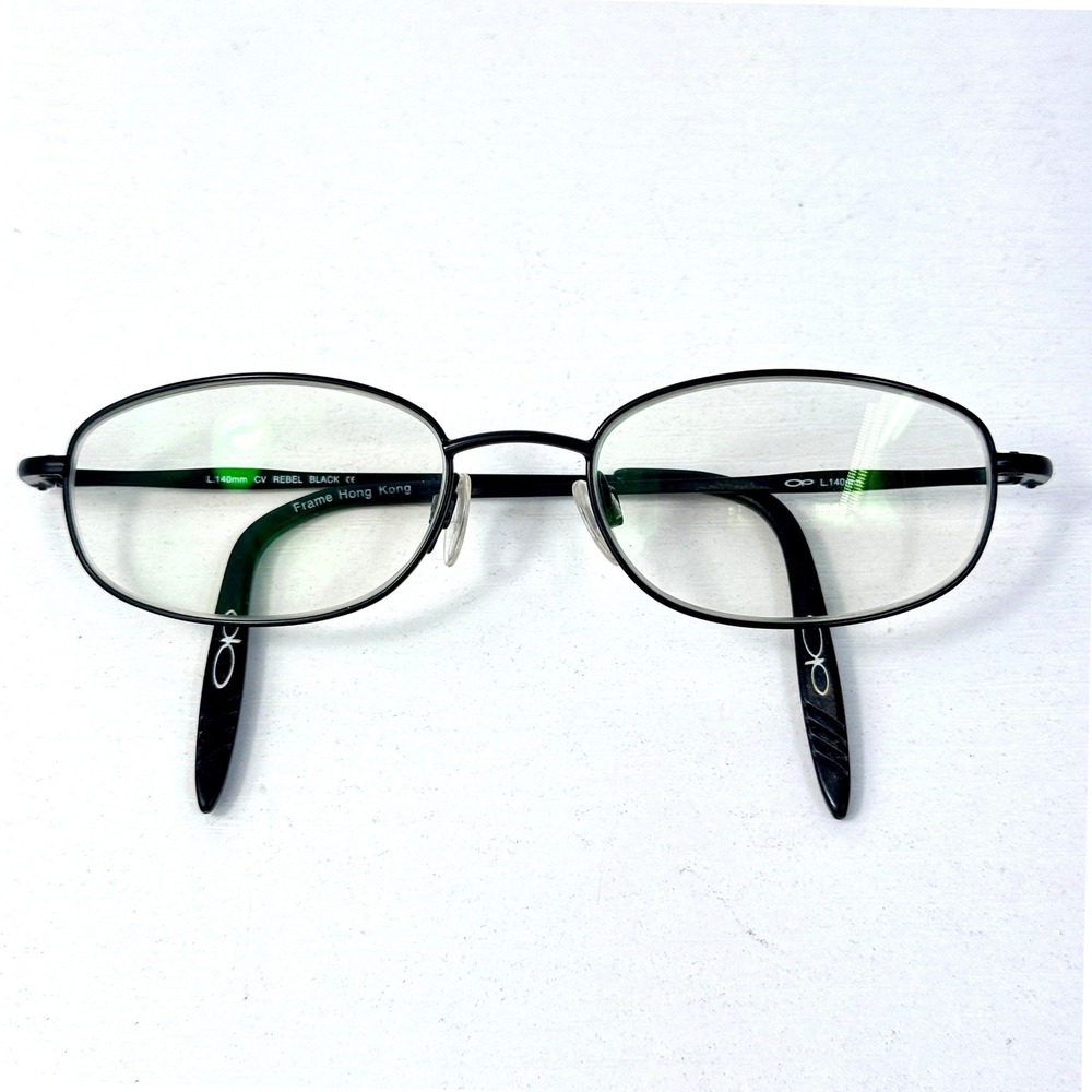 Ocean Pacific CV Rebel Black Oval Metal Eyeglasses Frame 50 17 140mm Indie